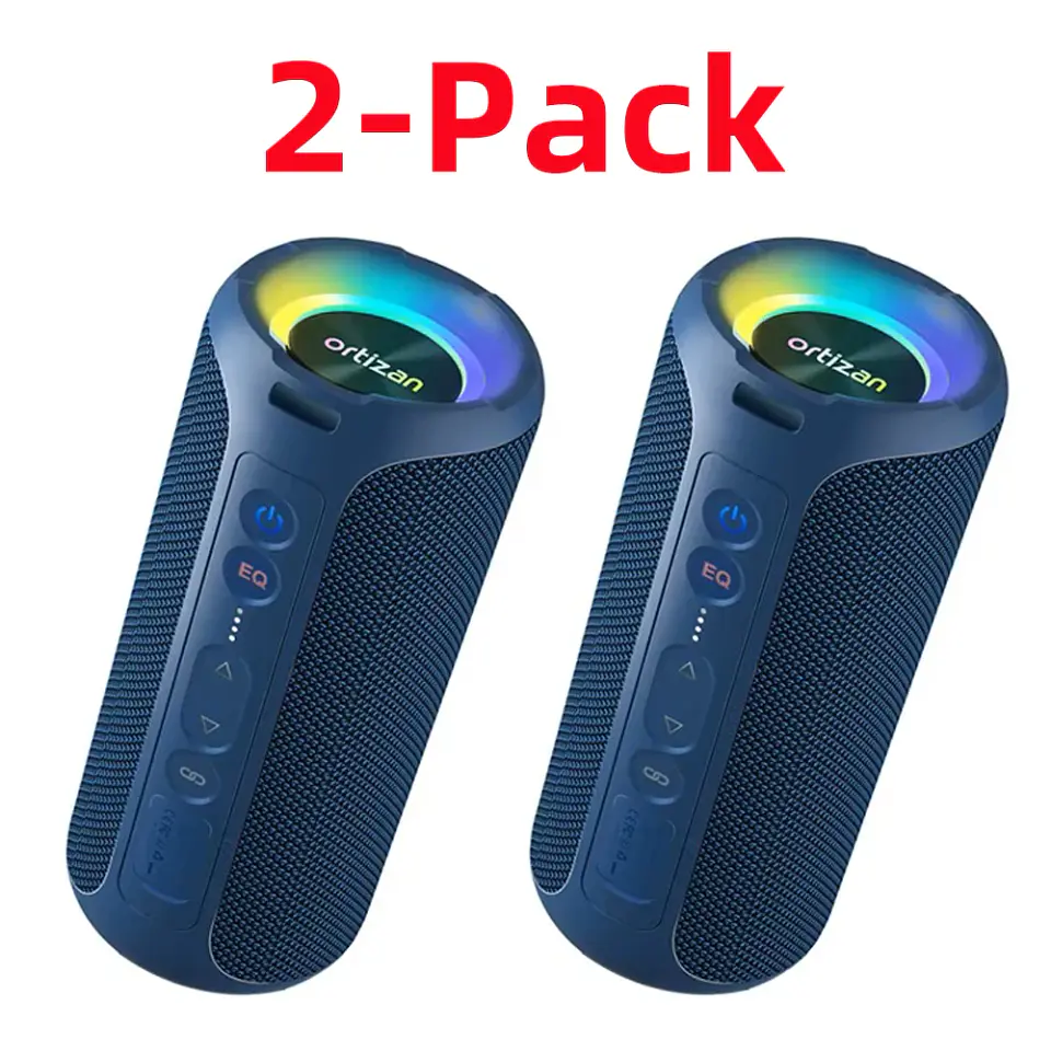 Parlante Bluetooth Ortizan de 40 W con graves mejorados, portátil e inalámbrico para exteriores, 30 horas de reproducción, resistente al agua IPX7, para ducha, Bluetooth 5.3 8