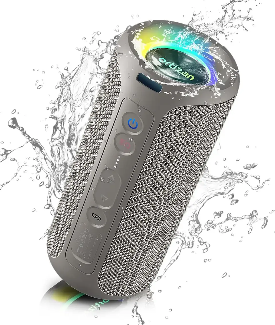 Parlante Bluetooth Ortizan de 40 W con graves mejorados, portátil e inalámbrico para exteriores, 30 horas de reproducción, resistente al agua IPX7, para ducha, Bluetooth 5.3 9