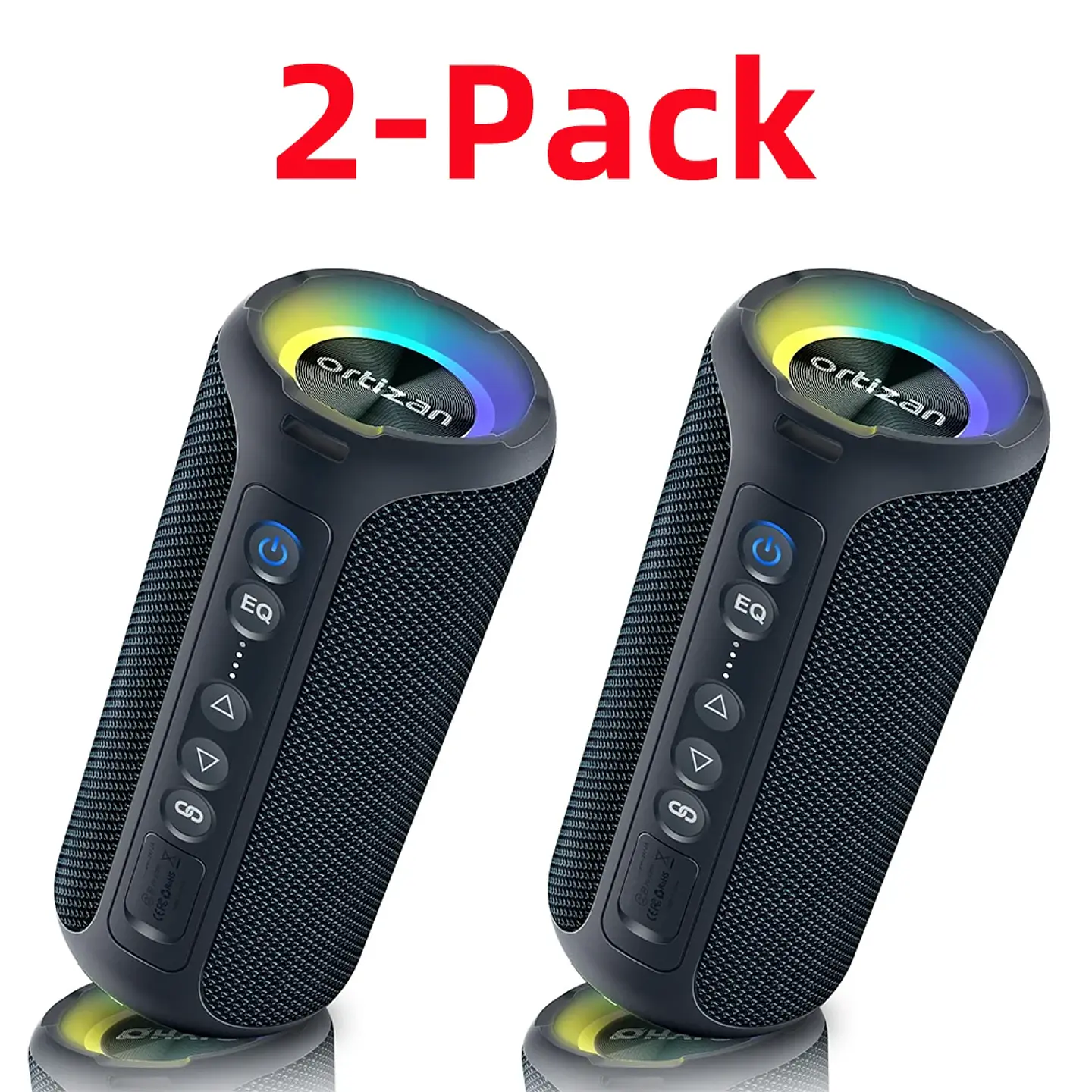 Parlante Bluetooth Ortizan de 40 W con graves mejorados, portátil e inalámbrico para exteriores, 30 horas de reproducción, resistente al agua IPX7, para ducha, Bluetooth 5.3 10