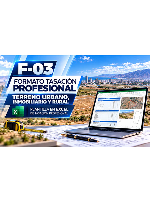 Formato Tasación Profesional para Terrenos. Fórmulas incluidas - Todo listo para comenzar a Tasar.