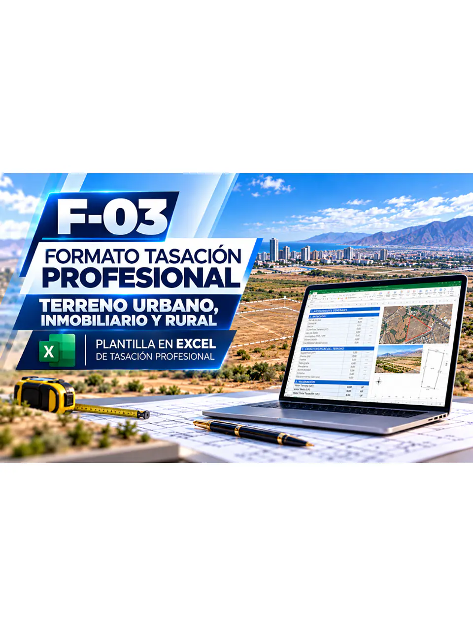 Formato Tasación Profesional para Terrenos. Fórmulas incluidas - Todo listo para comenzar a Tasar. 1