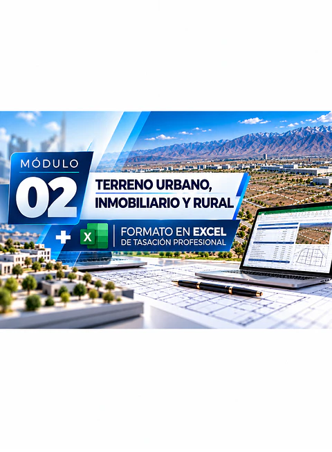 Tasación Inmobiliaria y Bancaria. Módulo 02 - Terreno Urbano, Inmobiliario y Rural + Formato Tasación Profesional.