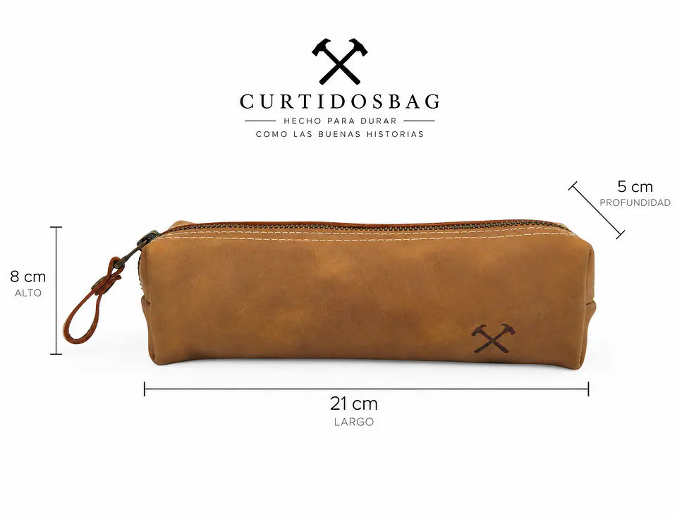 Estuche de Cuero Graso Tostado 4
