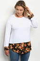 Polera delgada manga larga y tela floreada PL057 - Miniatura 2