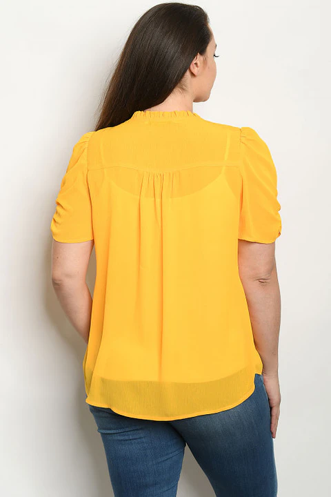 Polera PL082 mangas cortas recogidas