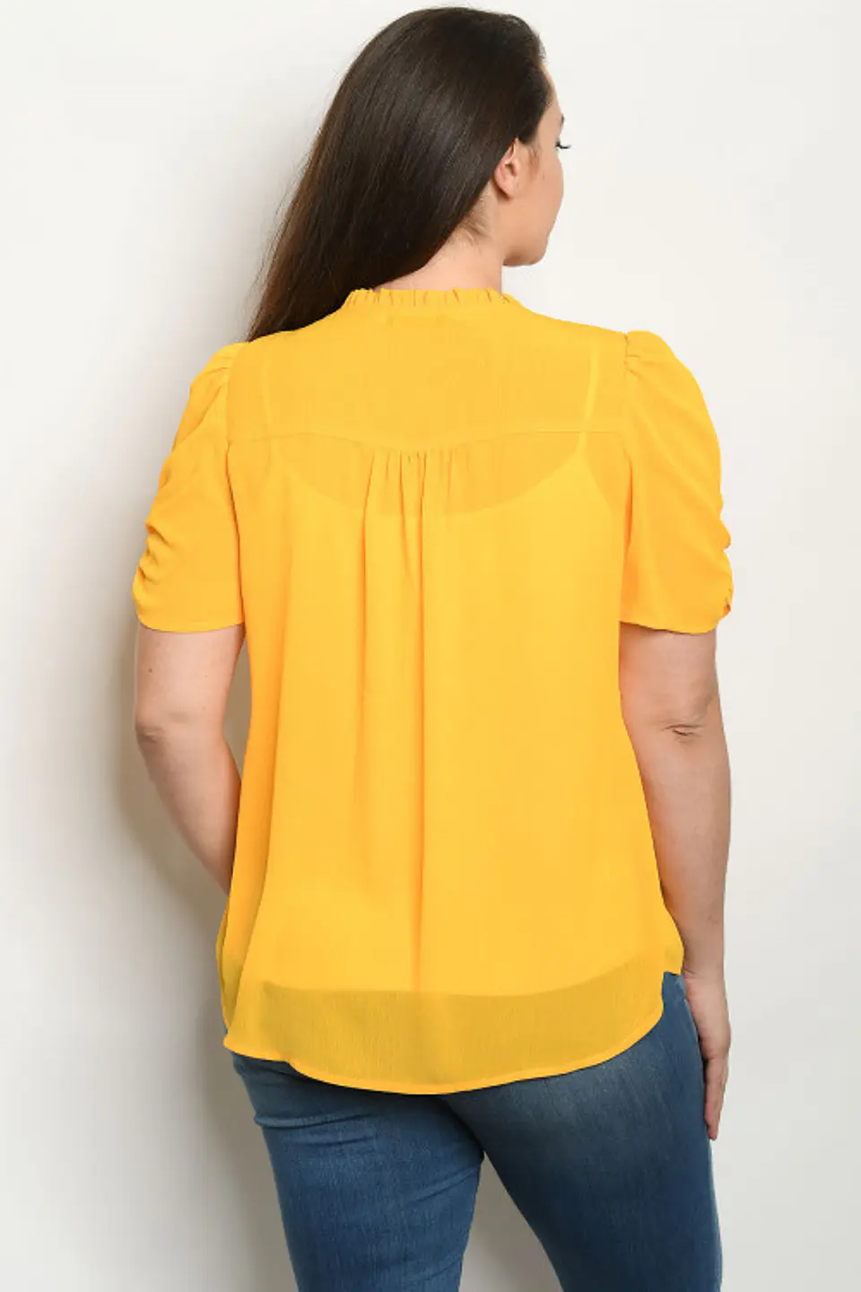 Polera PL082 mangas cortas recogidas 2