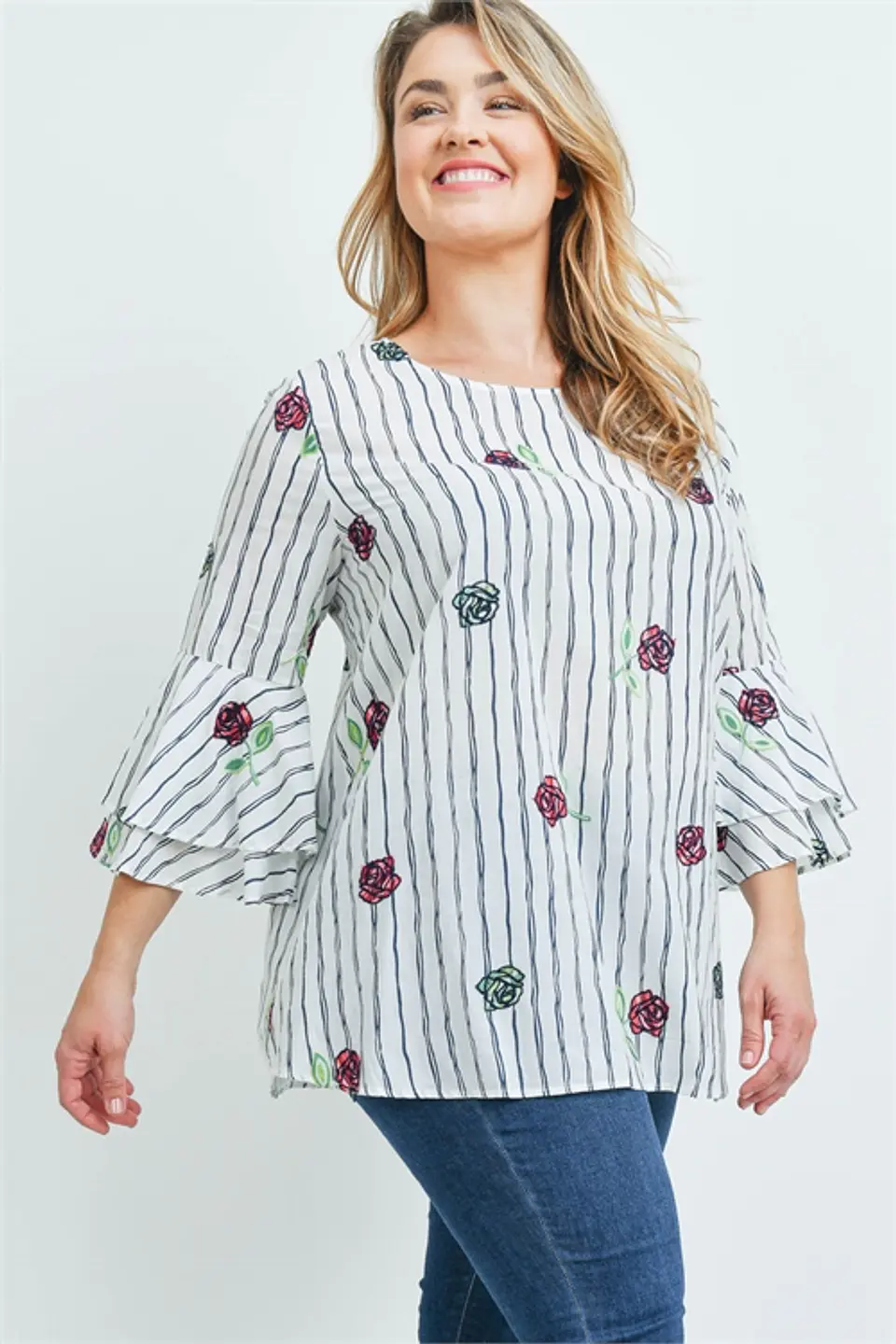 Polera PL086 mangas 3/4 tipo campana 1