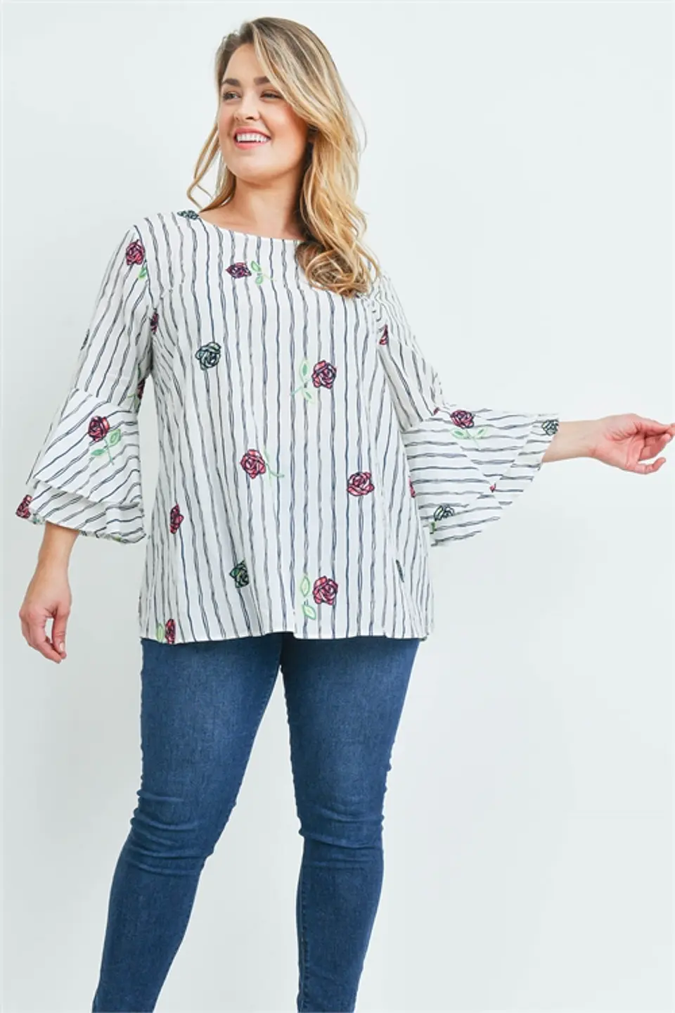 Polera PL086 mangas 3/4 tipo campana 3