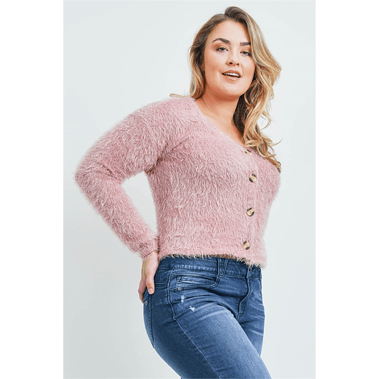 Sweater peludito con botones SW027