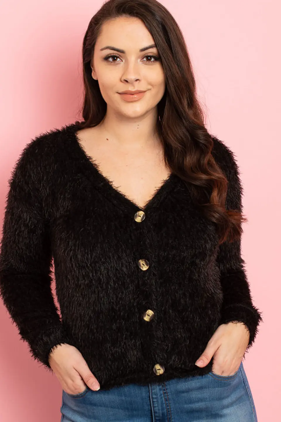 Sweater peludito con botones SW028 6