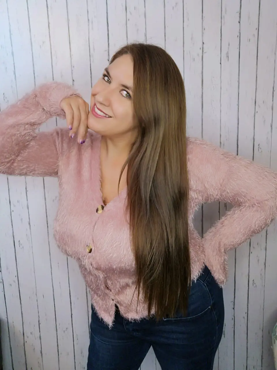 Sweater peludito con botones SW027 7