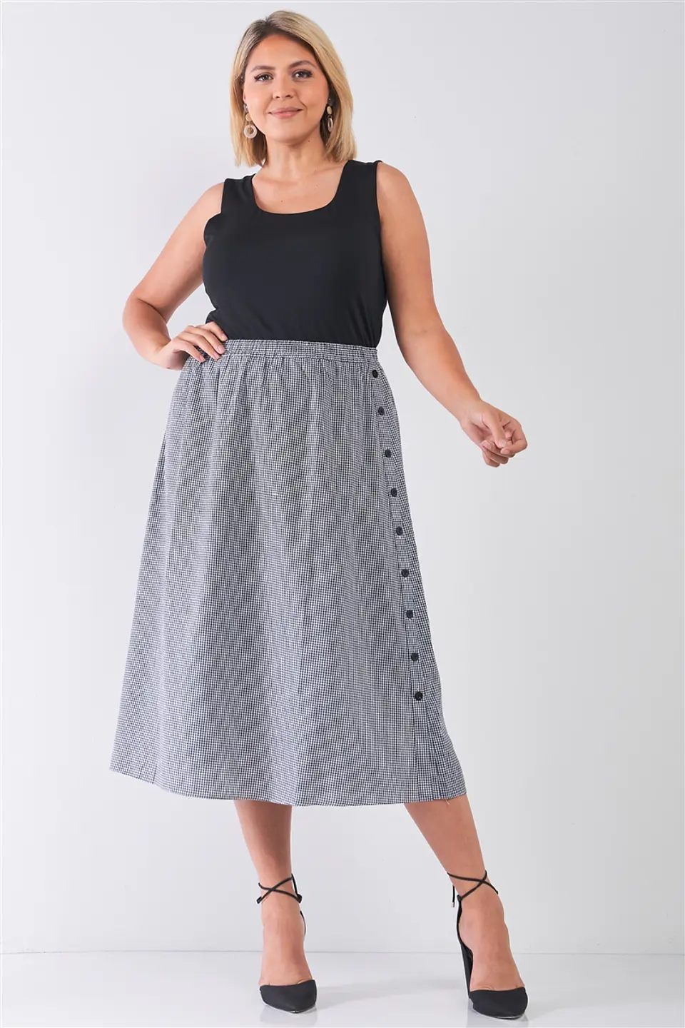 Falda larga FD010 con cintura elasticada 2