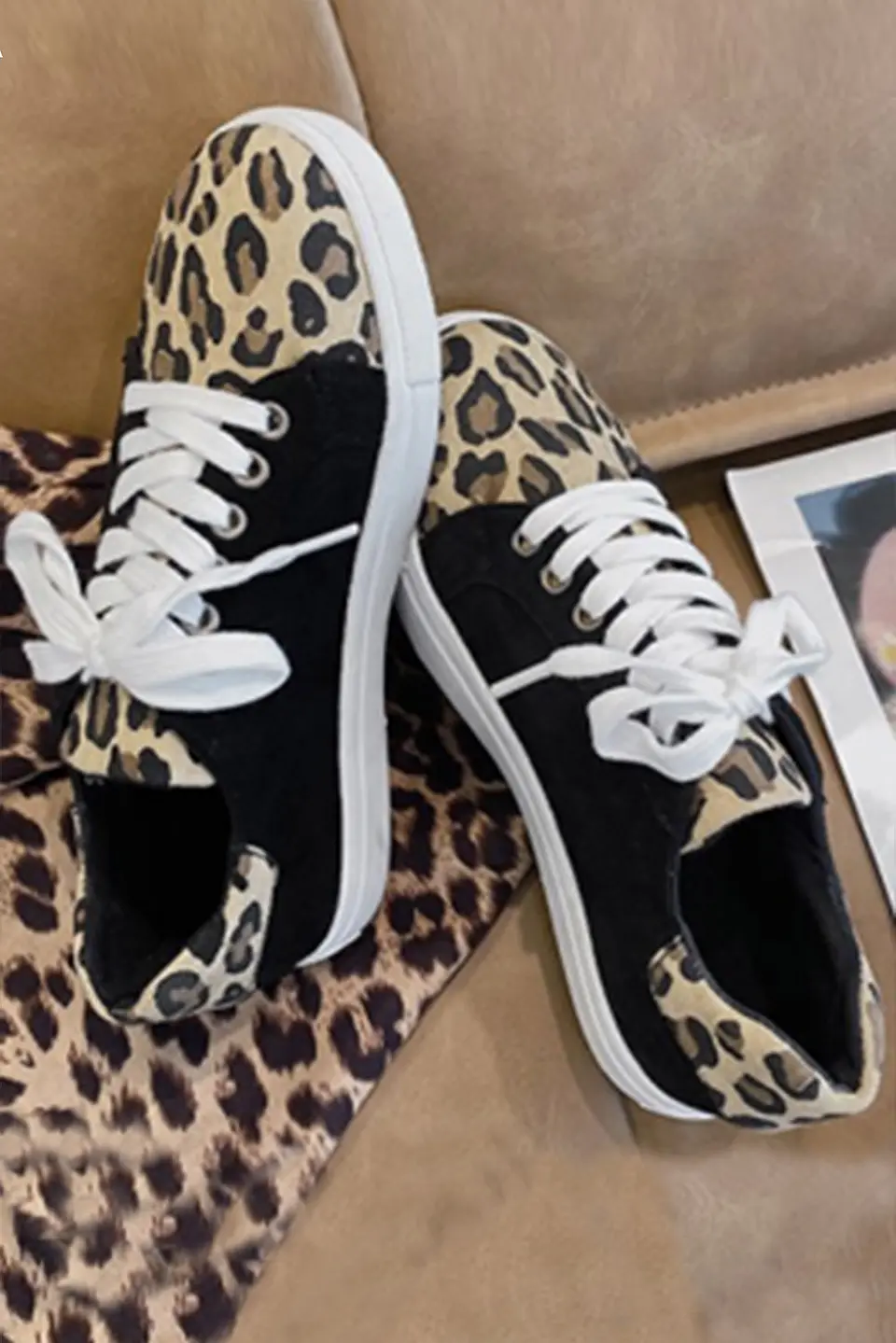 Zapatillas Z001 tipo gamuza con diseño animal print 3