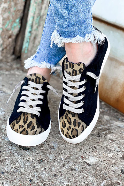 Zapatillas Z001 tipo gamuza con diseño animal print