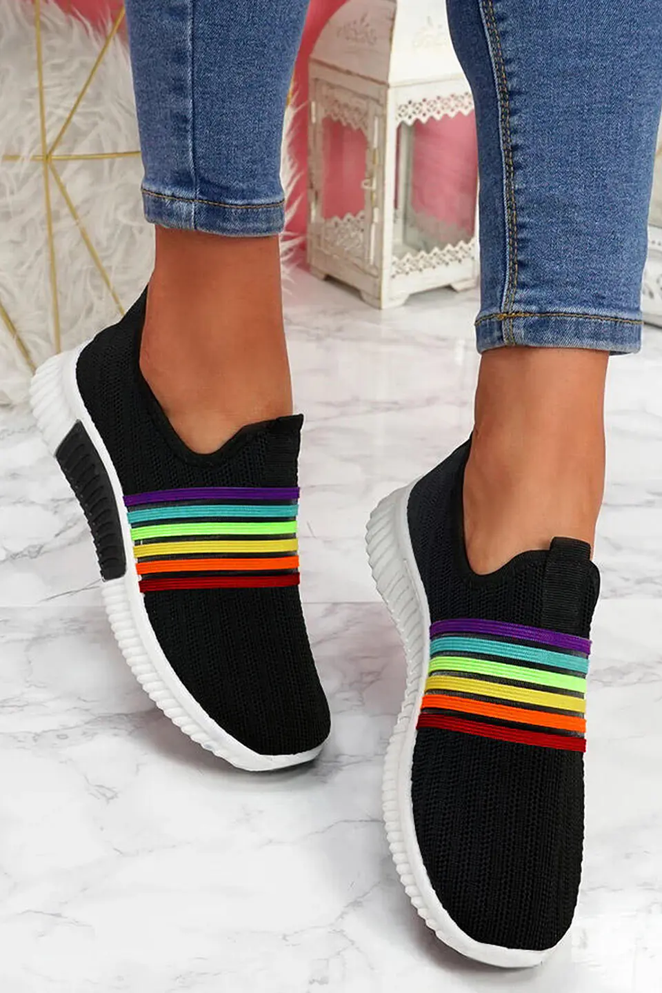 Zapatilla Z004 tela arcoiris 1