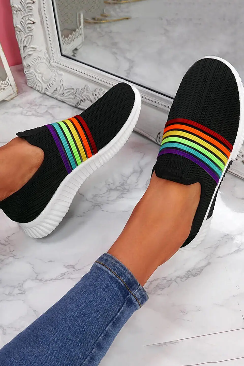 Zapatilla Z004 tela arcoiris 4