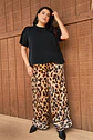 Pantalón PJ061 palazo animal print semibrillante  - Miniatura 6