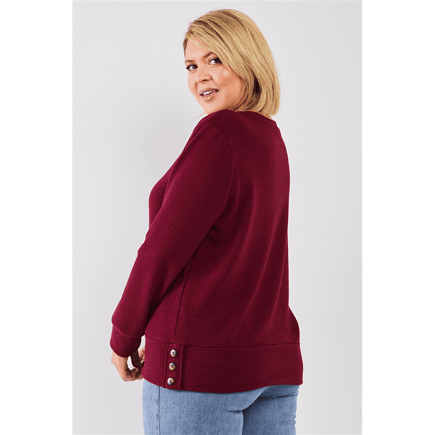 Sweater con aplicación de botones en cintura SW043 5