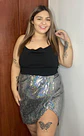 Vestido Plateado brillos PV140  - Miniatura 3