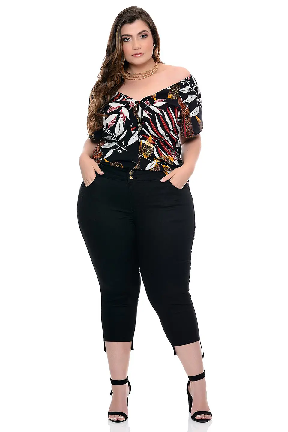 Polera delgada con pequeño lazo en escote PL123 5