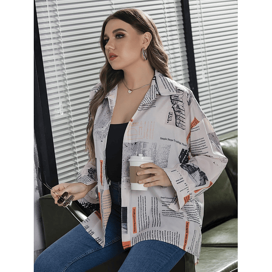 Camisa larga delgada con mangas largas BL070