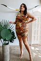 Vestido PV192 ajustado con tirantes y cuello drapeado - Miniatura 1
