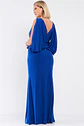 Vestido PV203 largo con cuello V y espalda drapeada - Miniatura 4