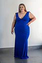 Vestido PV203 largo con cuello V y espalda drapeada - Miniatura 2