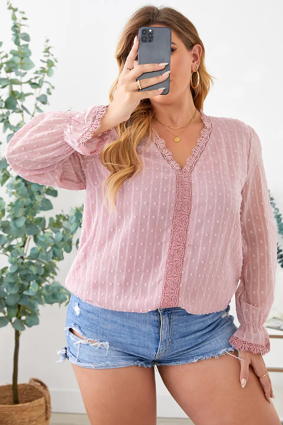 Blusa con mangas larga en transparencia BL068 5