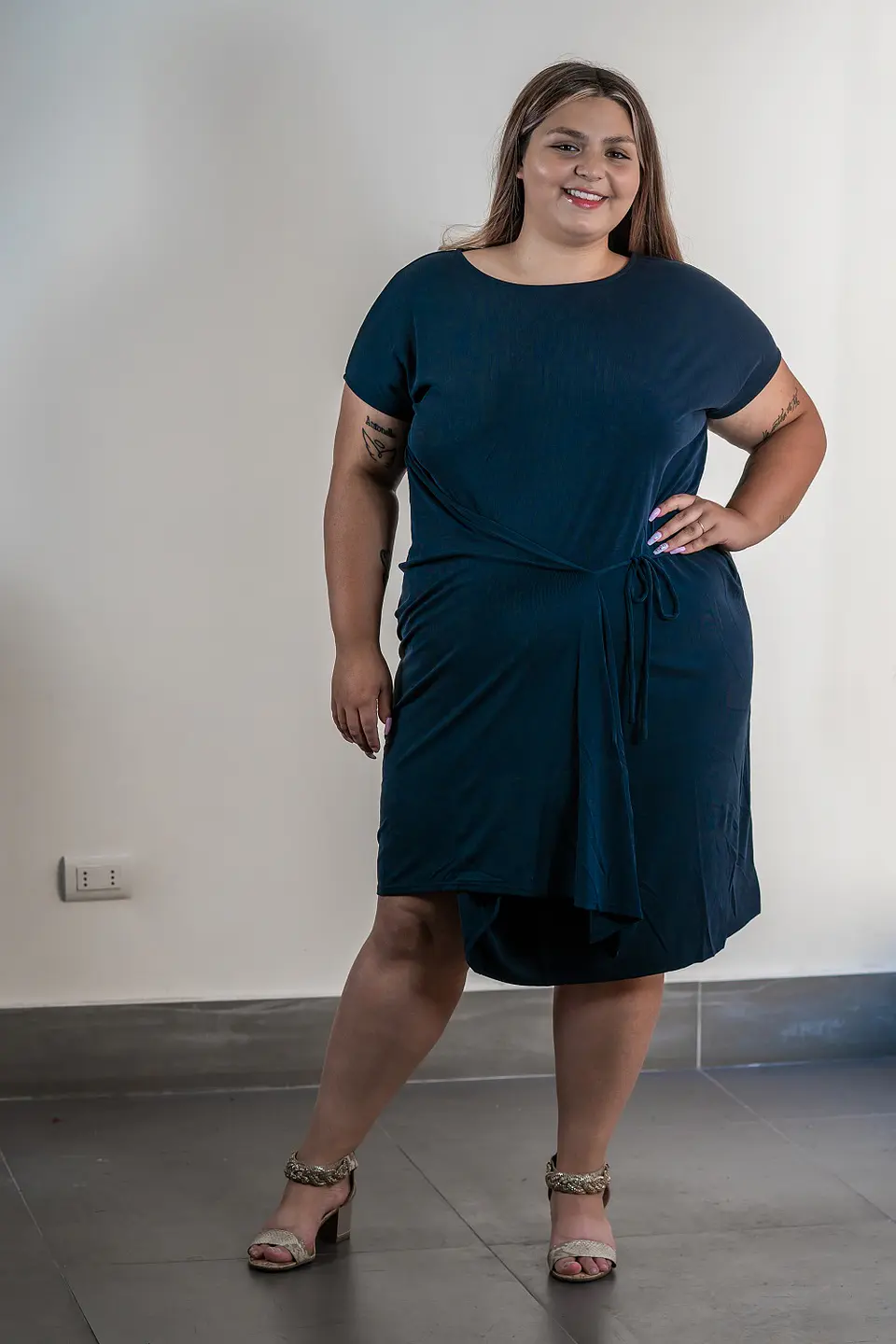 Vestido PV187 sin mangas con amarra en cintura 3