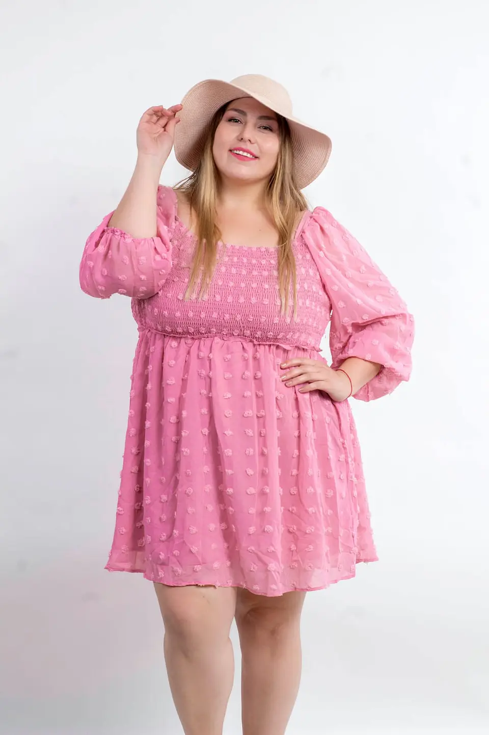 Vestido PV179 con mangas 3/4 semitransparente 4