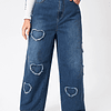 Jeans JE013 pierna ancha corazones 