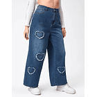Jeans JE013 pierna ancha corazones  1