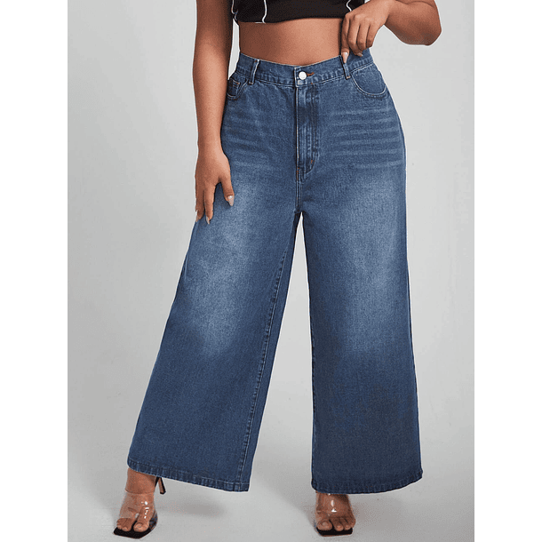 Jeans JE014 pierna ancha liso  4