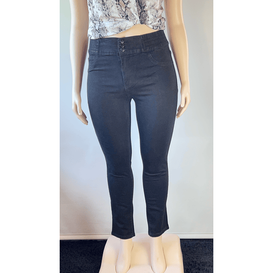 Jeans JE024 negro cintura elasticada