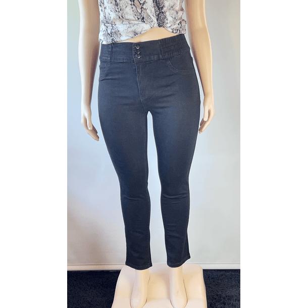 Jeans JE024 negro cintura elasticada 1