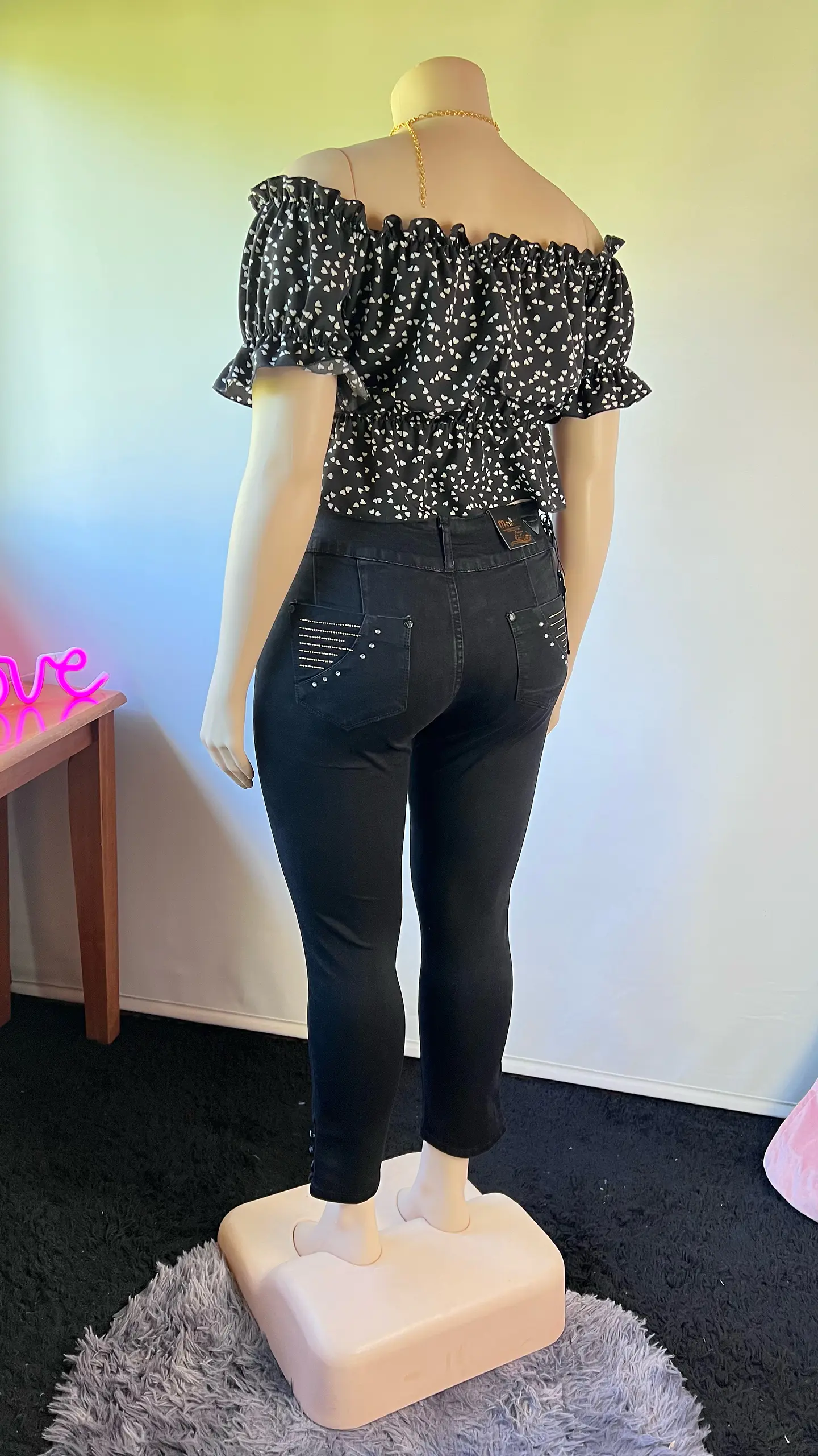 Jeans Negro JE028 brillos 4