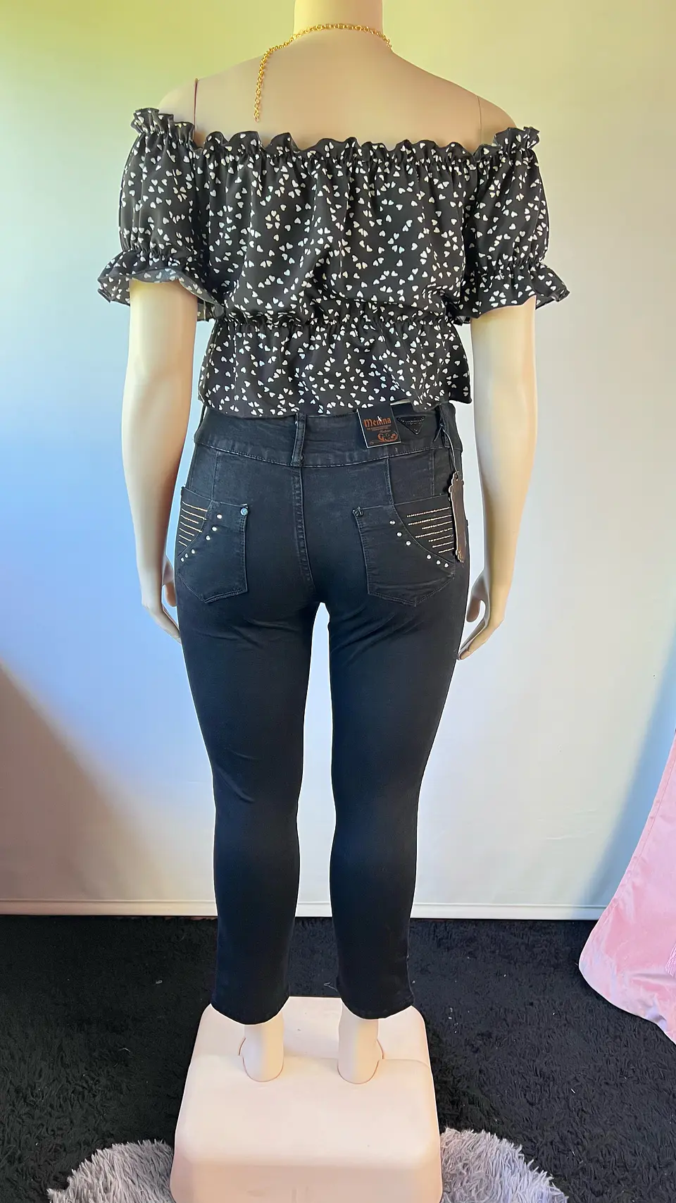 Jeans Negro JE028 brillos 6