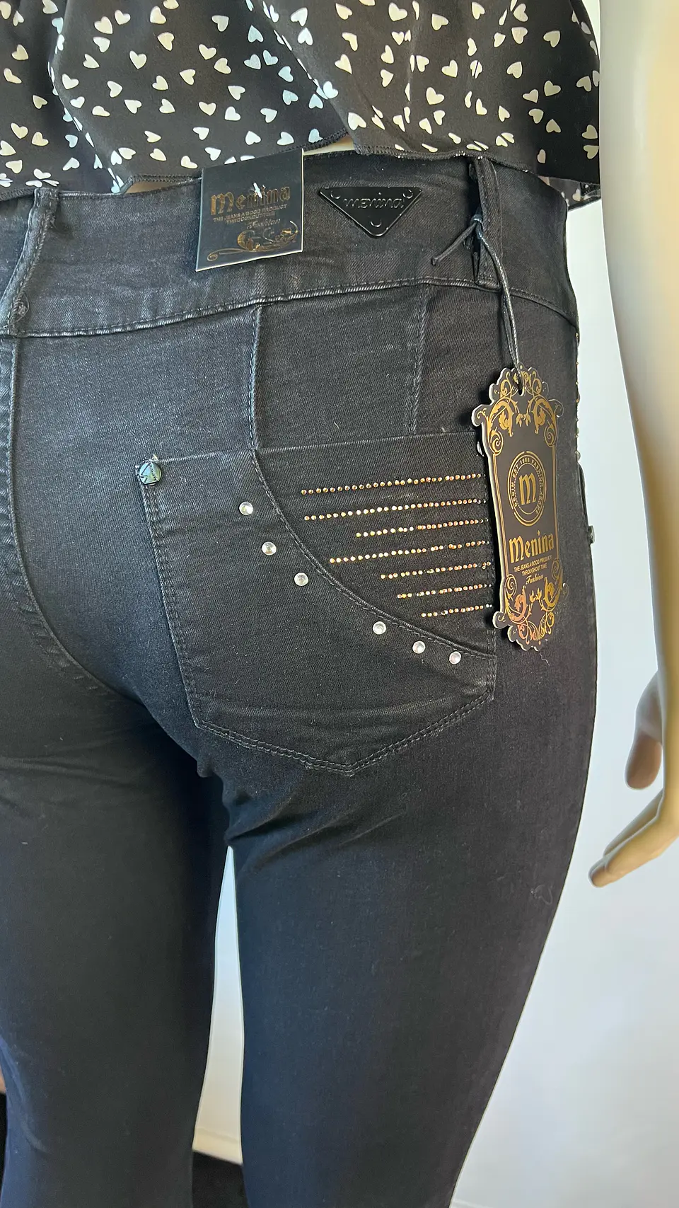 Jeans Negro JE028 brillos 7