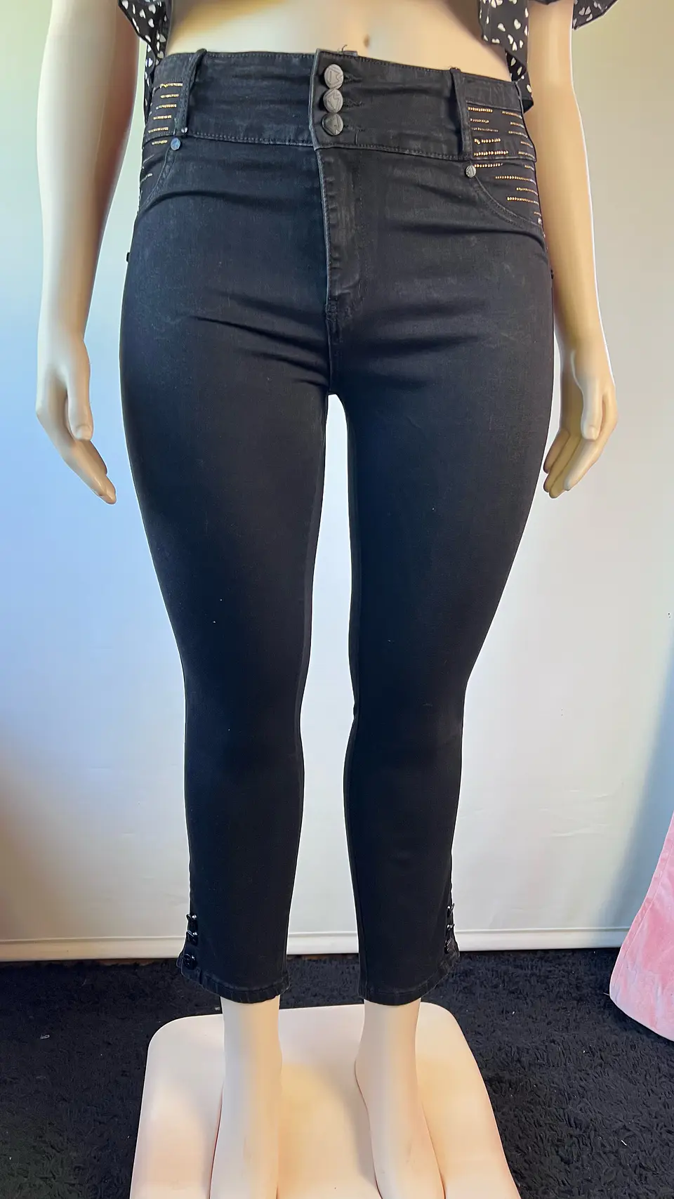 Jeans Negro JE028 brillos 1