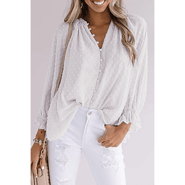 Blusa lunares blanca PL163