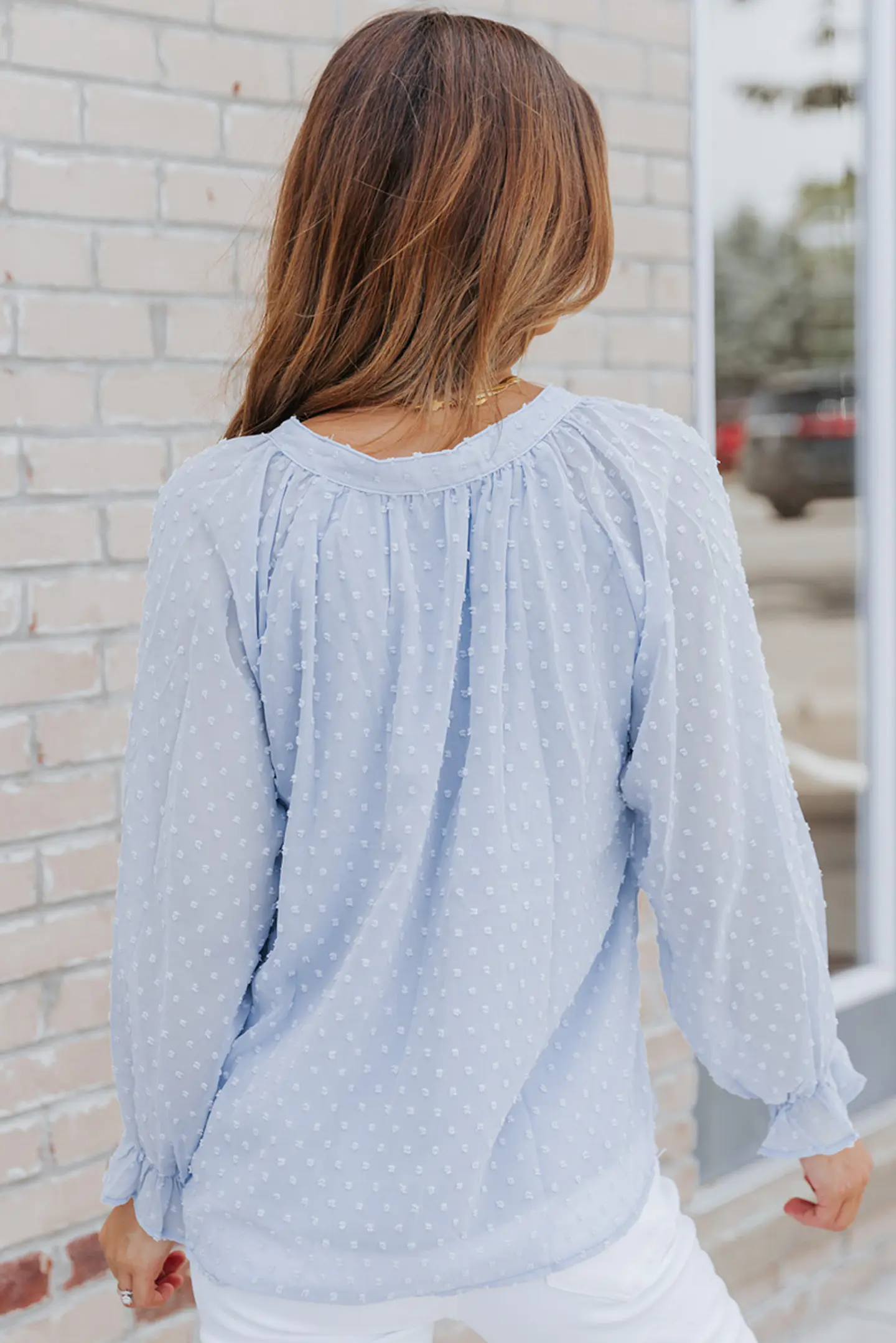 Blusa lunares celeste PL164 3