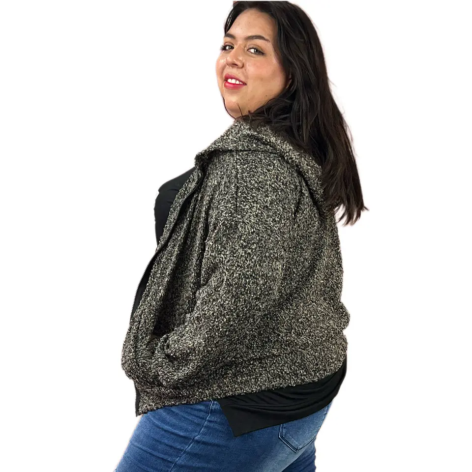 Sweater abierto con cierre y gorro SW034 3