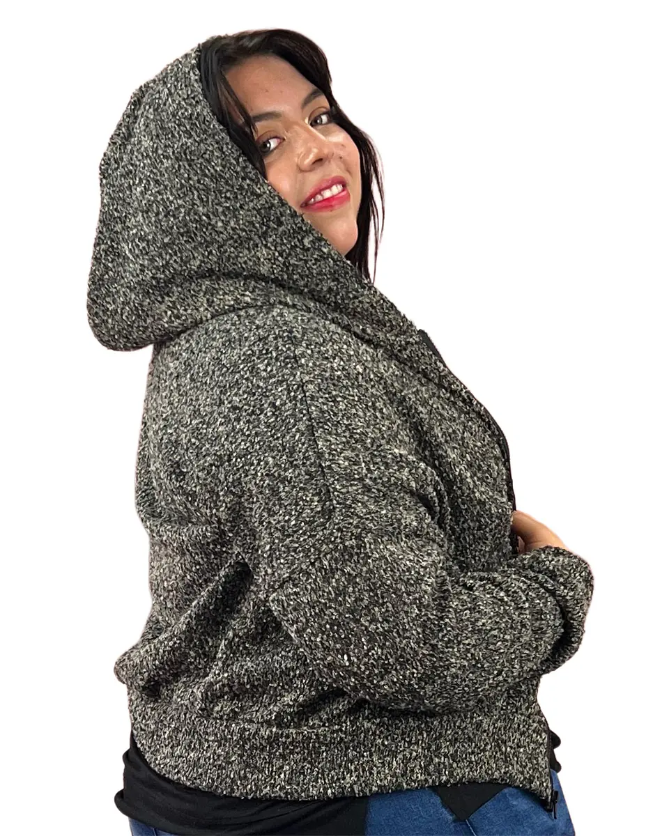 Sweater abierto con cierre y gorro SW034 4