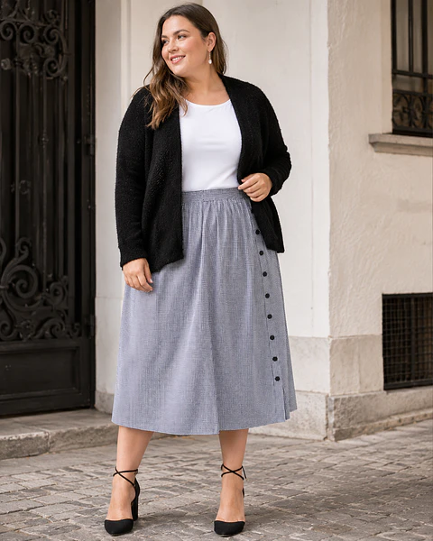 Falda larga FD010 con cintura elasticada