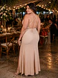 Vestido PV199 espalda descubierta de tela brillante  - Miniatura 2
