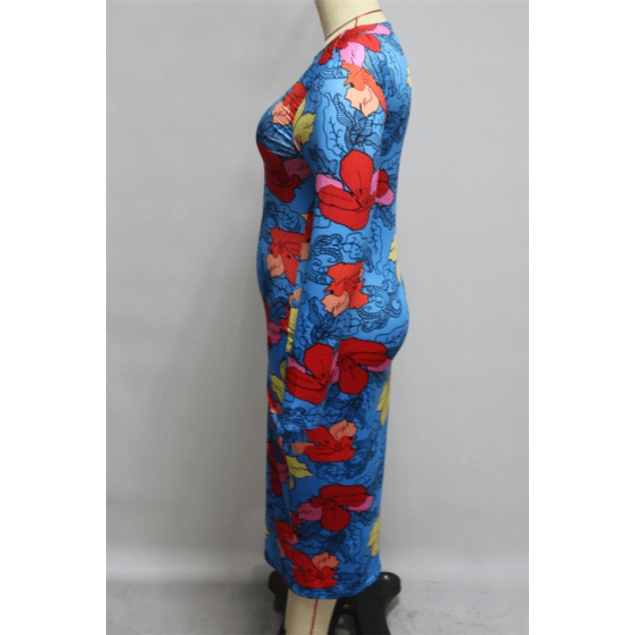Autumn Stretch Floral Dress (no belt)