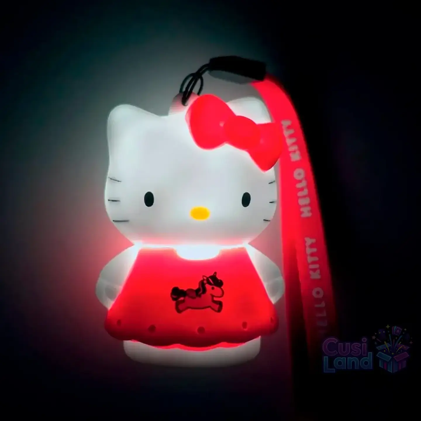 LUZ PORTATIL DE HELLO KITTY UNICORNIO CON LUZ Y CORREA DE MANO 4
