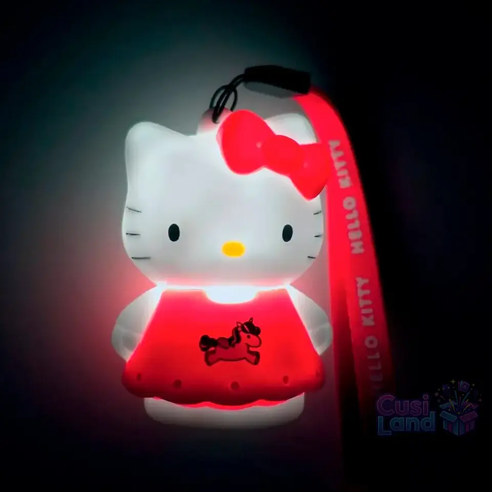 LUZ PORTATIL DE HELLO KITTY UNICORNIO CON LUZ Y CORREA DE MANO 4