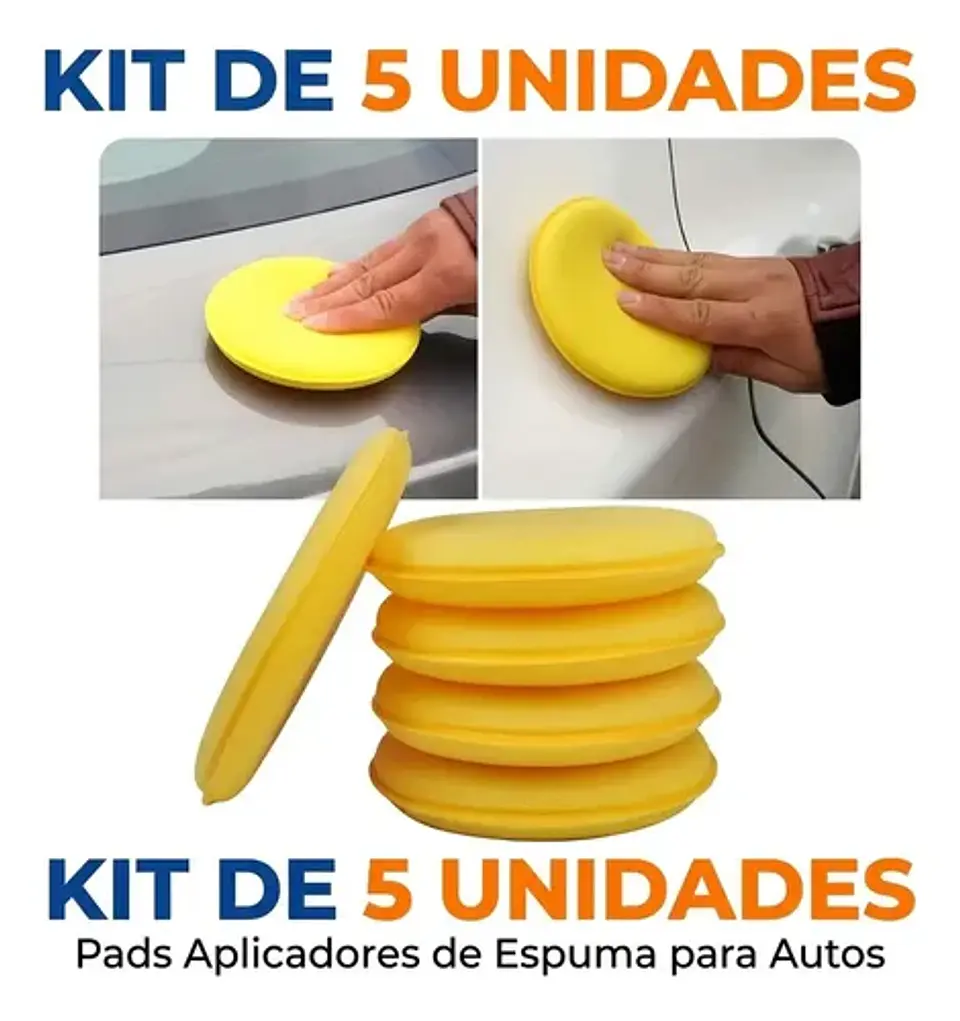 Kit 5 Esponjas Aplicadoras De Cera Espuma Auto Detailing 2